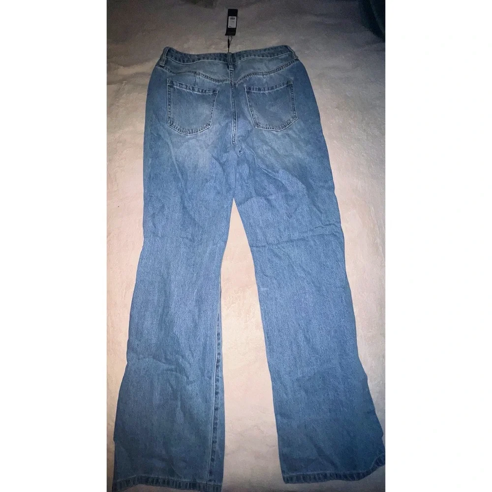 Light Blue Ripped High Waisted Jeans - Picture 4 of 5